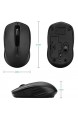 Rii Mini Maus kabellos Wireless Mouse 2.4G Funkmaus mit USB Empfänger(befindet Sich im Akkufach auf der Rückseite der Maus) 1000 DPI Für Links und Rechtshänder PC/Laptop/Windows Schwarz