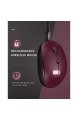 seenda Bluetooth-Maus Wiederaufladbar(Dual Bluetooth4.0+2 4GHz) Maus Kabellos Leise Ergonomisch Multi-Device Kabellose Funkmaus für Laptop/PC/Smart TV/Mac/Smartphone/Tablet/iPad - Weinrot