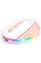 seenda Funkmaus Bluetooth LED Kabellose Maus mit Beleuchtung Leise Wiederaufladbare 3 Modi Mäuse (BT3.0+BT5.0+2.4G) 2400 DPI Kompatibel mit Laptop/PC/Mac/Android/Tablet(Rosa)