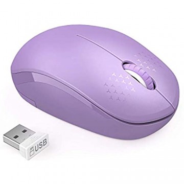 seenda Leise 2.4 GHz Kabellose Maus mit Nano-USB-Empfänger 1600 DPI Optischer Sensor für PC Laptop usw Violett