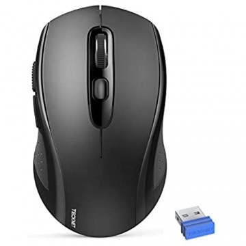 TECKNET Bluetooth Maus 2400 DPI Kabellose Maus Wireless Bluetooth Mouse mit Verwenden Bluetooth 5.0 3.0 2.4G mit DREI Modi