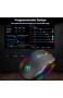 Tkoofn RGB Gaming Maus [Aktualisierte Version] 6 DPI (1000/1600/2400/3200/4800/7200) Optische LED Kabel Maus mit 7 Programmierbare Tasten RGB Marquee Effektlicht Ideal für Computer Spiele & Arbeit