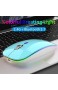 Uiosmuph Bluetooth Kabellose Maus Dual Mode kabellose Maus (Bluetooth 5.1 + 2.4G) Wiederaufladbare stille Bluetooth Funkmaus mit Typ C-Adapter für Laptop/MacBook(Blau)