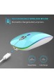 Uiosmuph Bluetooth Kabellose Maus Dual Mode kabellose Maus (Bluetooth 5.1 + 2.4G) Wiederaufladbare stille Bluetooth Funkmaus mit Typ C-Adapter für Laptop/MacBook(Blau)
