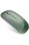 Uiosmuph Kabellose Maus 2.4Ghz Funkmaus wiederaufladbar leise Wireless Mouse Schnurlos Kabellos Optische Maus mit USB Nano Empfänger für PC/Tablet/Laptop und Windows/Mac/Linux (Dunkel Grün)