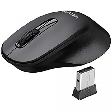 VicTsing Maus Klein 2.4G Laptop Maus mit EIN/aus-Schalter 1600 DPI Tragbare Computermaus mit 18 Monate Akkulaufzeit für PC Laptop Tablet Schwarz