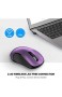 WisFox Kabellose Maus 2.4G Kabellose Maus Laptop Maus Computermaus Maus USB rutschfeste Ergonomische Maus 6 Tasten mit Nano-Empfänger 3 Einstellbare DPI-Werte Drahtlose Mäuse für Windows Mac (Lila)
