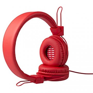 Eurosell Kopfhörer verkabelt 3 5mm Klinke rot für HiFi TV Pc Smartphone iPhone etc