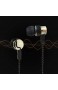 Kopfhörer geflochtene Kabel Super Bass In Ohr Musik Kopfhörer HiFi Stereo Ohrhörer Geräuschisolierung Sport Kopfhörer mit Mikrofon - golden