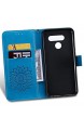 Nancen Compatible with Handyhülle LG K50S Hülle Flip-Case Handytasche - Standfunktion Brieftasche und Kartenfächern - Sun Flower - Blue