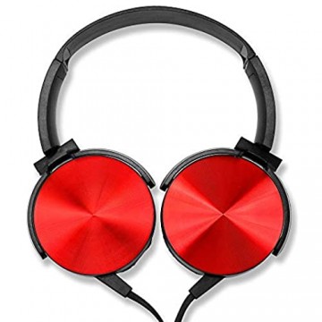 OCT17 Over-Ear-Kopfhörer mit Mikrofon kabelgebunden Geräuschunterdrückung modernes Metallic-Design Rot