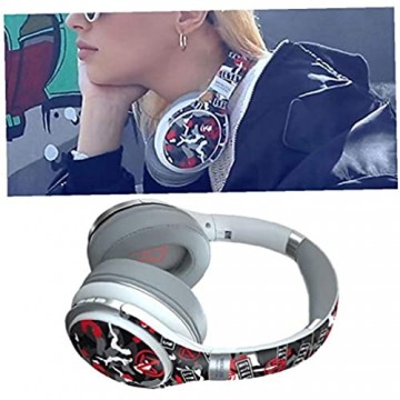 Odoukey Headset drahtlose Bluetooth-Kopfhörer Head-Mounted-Kopfhörer tief HiFi Faltbare mit Mikros Wire Card Weiß