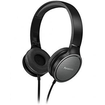 Panasonic RP-HF500ME-K On Ear Kopfhörer (Headset 9-25.000 Hz 40mm Wandler Ohrmuscheln mit Aluminium Oberfläche gepolstertes Kopfband) schwarz