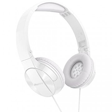 Pioneer MJ503T On-Ear Kopfhörer mit Kabel (hohe und ausbalancierte Klangqualität gepolsterte Kopfbügel faltbar und einfach zu transportieren Headset für iPod iPhone & iPad zertifiziert) Weiß