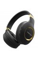 PowerLocus Bluetooth Kopfhörer Over Ear Kabellose Kopfhörer Faltbarer mit Mikrofon Hi-Fi-Stereo tiefer Bass weicher Ohrenschützer kabelloses & kabelgebundenes Headset für Handy Tablet PC-Schwarz/Gold