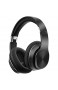 QUD Kopfhörer mit Geräuschunterdrückung: HiFi mit Mikrofon drahtlose Bluetooth über die Ohr-Kopfhörer mit Mikrofon und Sprachsteuerung 20/3/15 (Color : Black)