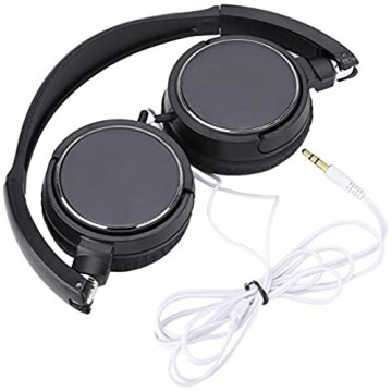 Socobeta Kabelgebundener Headset Kopfhörer Faltbare kompakte kabelgebundene Stereo-HiFi-Musikkopfhörer-Unterstützung TF-Karte