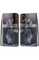 TOUCASA Handyhülle für Xiaomi Redmi 7 Hülle Premium Brieftasche PU Leder Flip [Kreativ Gemalt] Stoßfeste Case Handytasche Klapphülle für Xiaomi Redmi 7 (Katzentiger)