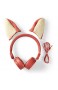 TronicXL Design Kopfhörer mit Ohren Fuchs kabelgebunden 3 5mm Klinke zb für kompatibel mit iPhone Musik Handy Smartphone PC Gamer Toniebox MP3 Computer Ohr Kinder Mädchen Jungen Junge Geschenk