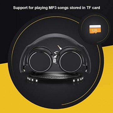 Wallfire Kabelgebundene Kopfhörer faltbares Over-Ear-Headset Stereo-HiFi-Musik-Kopfhörer unterstützt TF-Karte.