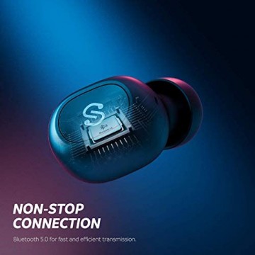 Bluetooth Kopfhörer TWS Bluetooth 5.0 SoundPEATS In Ear Kopfhörer Wireless Bluetooth Headset kabellose Hörer Stereo Mini Sport Kopfhörer mit Mikrofon für alle Bluetooth Geräte (Black)