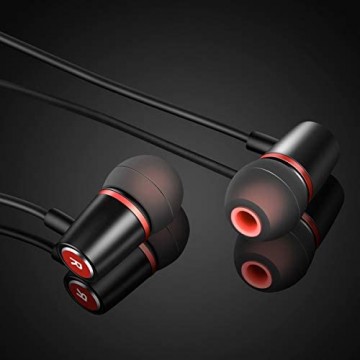In Ear Kopfhörer Ear Ohrhörer Kopfhörer in Ears Metallisches Stereo Headset Fusion Audio Kopfhörer Earphones mit Ohrstöpseln und Mikrofon für iPhone Android Smartphones MP3 Players