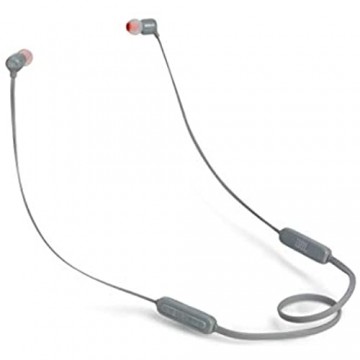 JBL Tune110BT In-Ear Bluetooth-Kopfhörer in Grau – Kabellose Ohrhörer mit integriertem Mikrofon – Musik Streaming bis zu 6 Stunden mit nur einer Akku-Ladung