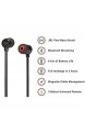 JBL Tune110BT In-Ear Bluetooth-Kopfhörer - Kabellose Ohrhörer mit integriertem Mikrofon - Musik Streaming bis zu 6 Stunden mit nur Einer Akku-Ladung Schwarz & Hama Kopfhörer Tasche für In Ear Headset