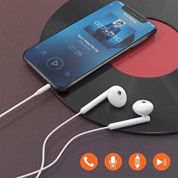 Kopfhörer In Ear ZERKAR Stereo Ohrhörer mit Mikrofon Wired Kopfhörer 3.5mm Earphones Noise Isolating Kompatibel mit iPhone iPad MP3 Laptop Tablets