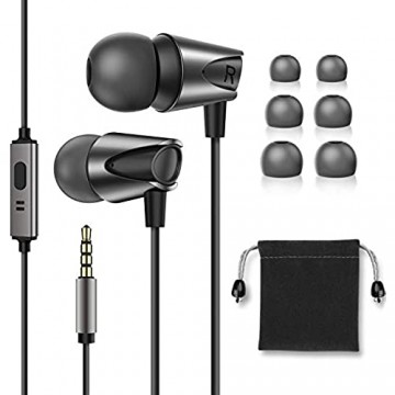 Kuulaa In-Ear-Kopfhörer hochauflösende geräuschisolierende Ohrhörer Kabelgebundene Ohrhörer mit tiefem Bass und hochempfindlichem Mikrofon für iPhone Android-Smartphones MP3 mit 3 5-mm-Audiobuchse