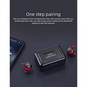 MIFA X11 Bluetooth 5.0 In-Ear Kopfhörer Echte kabellose Ohrhörer apt-X mit Qualcomm Chip IPX7 Wasserdichter CVC 8.0 Rauschunterdrückung HD-Mikrofon max. 100 Stunden Spielzeit Superleicht 5 7 g