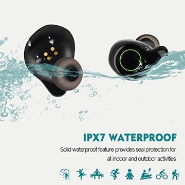 Moosen Bluetooth Kopfhörer In Ear Kabellos Bluetooth 5.0 Kopfhörer 156H Playtime Deep Bass Hi-Fi Stereo Sound Wireless Ohrhörer mit Mikrofon IPX7 Wasserdicht Smart LCD Digitalanzeige Ladekoffer