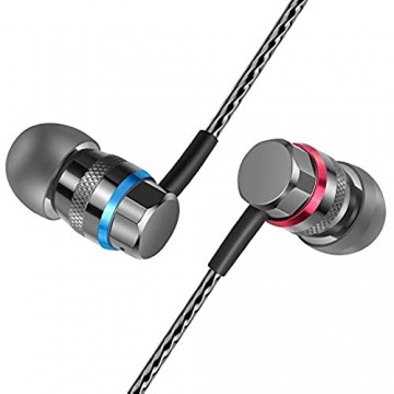 Oriver 3.5mm In-Ear kopfhörer mit Kabel HiFi Stereo Ohrhörer Geräuschisolierung Headset Verwicklungsfreie Kabel für MP3-Player Walkman iPod (No Mikrofon)