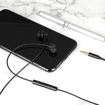 Schlafhörer Schlafkopfhörer Sechs Kernleistung Noise Cancelling HIFI Sport in-ear Ohrhörer 3.5mm mit kabel Kompatibel mit iPhones iPads Samsung Galaxy Laptops Tablets PC (Schwarz)