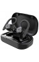 SinFoxeon Bluetooth Kopfhörer IPX7 Wasserdicht Sport Kabellose Kopfhörer In-Ear-Ohrhörer mit Ladebox und Mikrofon Wireless Kopfhörer mit Premium Klangprofil für Laufen/Joggen (Schwarz)