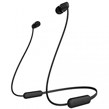 Sony WI-C200B kabelloser Bluetooth In-Ohr Kopfhörer (15 Stunden Akkulaufzeit Voice Assistent magnetische Ohrstöpsel integrierte Headset-Funktion Headset mit Mikrofon) Schwarz