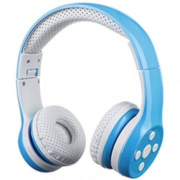 Bluetooth Kopfhörer Kinder Hisonic Kinderkopfhörer Leicht Tragbare Headset mit Laustärkebegrenzung Verstellbare Eingebautes Mikrophon und zwei Anschlüssen zum Teilen. (Blau)