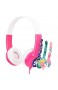BuddyPhones Connect - Baby kabelgebundene Kopfhörer mit rosa Mikrofon