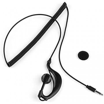 Cosye 3 5 mm gebogener Mono-Kopfhörer Nur Hörer für Lautsprecher hören Mikrofon für 2-Wege-Radio Langlebiger gebogener Mono-Kopfhörer