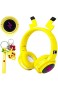 Drahtlose Bluetooth Kopfhörer für Kinder Pikachu Over-Ear Kabellose Kinderkopfhörer mit Mikrofon Faltbare Kopfband Headset für Handy Tablets PC Laptop Lernen für Jungen Mädchen Gelb