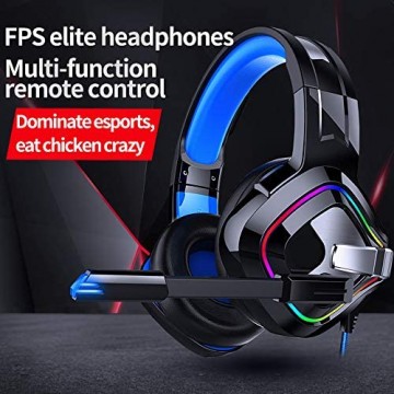 Hwenli PC-Headset 3 5Mm / USB Kabel Noise-Cancelling Surround Stereo PC Headset Leichte Bequeme PS4 Headset LED Gaming Kopfhörer
