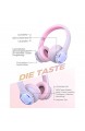 Kinder Kopfhörer Bluetooth Mpow CH9 kopfhörer Kinder Faltbar einstellbar 85dB Lautstärke begrenzt AUX 3 5 mm Klinke eingebautes Mikrofon LED-Licht (Blau + Pink)