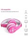 kinderkopfhörer bluetooth Hisonic bluetooth kopfhörer kinder Faltbar einstellbar 85 dB Lautstärke begrenzt AUX 3 5 mm Klinke eingebautes Mikrofon für Mädchen. (Pink)