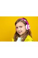 Kinderkopfhörer Faltbare langlebige Kopfhörer für Kinder mit Lautstärkebegrenzung mit Mikrofon für Reise für Schule für Jungen und Mädchen mit Sticker Kollektion - ELARI FixiTone (Rosa)