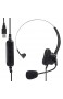 Kopfhörer Einstellbarer schwarzer Mono-Kopfhörer mit Einstellbarer Lautstärke EIN-Tasten-Stummschaltung für Online-Spiele für Skype QQ MSN