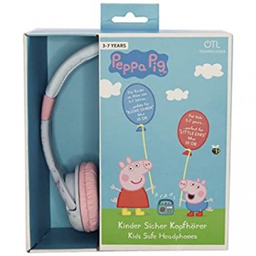 OTL Technologies JUNIOR Kinder Kopfhörer Peppa Pig Unicorn (gepolsterte Bügel Lautstärke Begrenzung auf 85 dB buntes Peppa Wutz Design für Jungen und Mädchen) Türkis/Pink