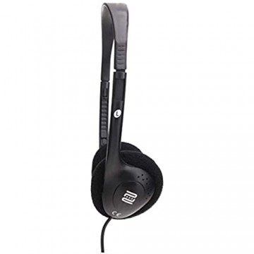 Pronomic KH-10BK HiFi Leicht Kopfhörer (nur 50g Gewicht Verstellbarer Kopfbügel ideal für MP3-Player TV E-Piano E-Drum Fieldrecorder & Reise) schwarz