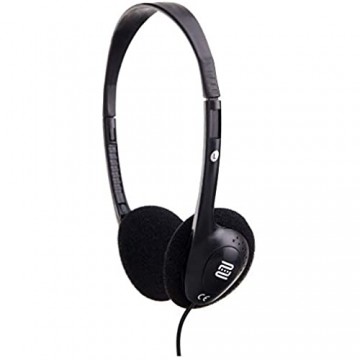Pronomic KH-10BK HiFi Leicht Kopfhörer (nur 50g Gewicht Verstellbarer Kopfbügel ideal für MP3-Player TV E-Piano E-Drum Fieldrecorder & Reise) schwarz