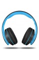 TUINYO Bluetooth-Kopfhörer Over Ear Hi-Fi Stereo Headset drahtloser Kopfhörer mit tiefen Bässen weichen Ohrenschützern aus Memory-Protein eingebautem Mikrofon Kabel PC/Handy/Fernseher