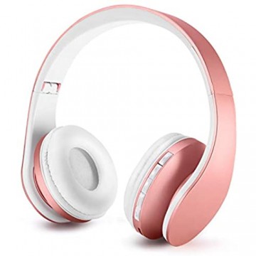 ZAPIG Premium Kinderkopfhörer Bluetooth Kopfhörer für Kinder mit Gehörschutz Leichte Kinder Kopfhörer mit Faltbare Kopfband Rosa Gold